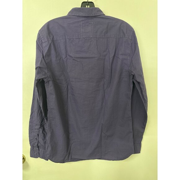 Guess Mens Navy Blue Button-Down Long-Sleeve Shirt S Regular Fit - Picture 3 of 5